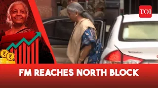 Budget Session 2024: Watch FM Nirmala Sitharaman Arrives at Ministry of Finance ahead of her Speech