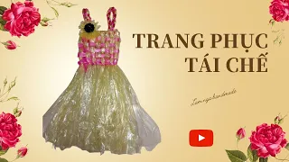 Cách Làm Trang Phục Tái Chế Bằng Nilon - Đầm Caro Cho Bé Bằng Nilon / Lam Nga Handmade