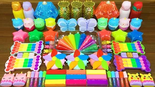 RAINBOW slime!!! Mixing random into CLEAR Slime!!! Satisfying Slime Video #258