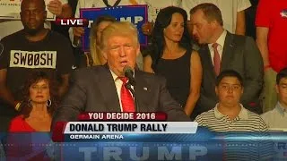 Donald Trump reads "The Snake" at Fort Myers rally