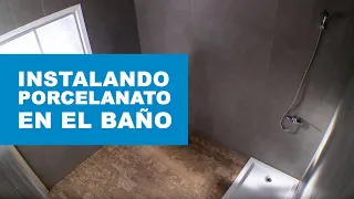 ¿Cómo instalar porcelanato en un baño?