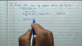 Find the sum of place value of 9 in 893298