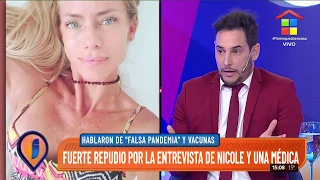 Fuerte repudio por la entrevista de Nicole Neumann y una médica