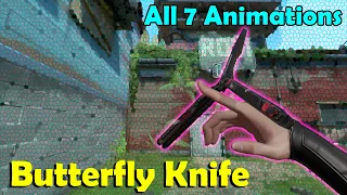 Valorant Butterfly Knife Showcasing all 7 Animations [Slow Motion Included]