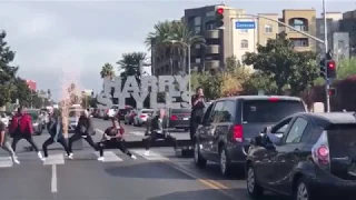 Harry Styles and James Corden Crosswalk the Musical (Behind the Scenes)