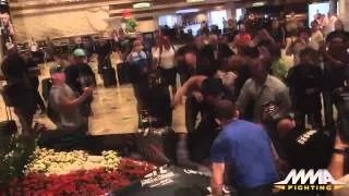 Full Jones Vs.Cormier brawl and Conor McGregor laughing and taking pictures with fans