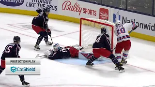 Elvis Merzļikins Great Pad Save on Chris Kreider (Nov. 13, 2021)