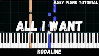 Kodaline - All I Want (Easy Piano Tutorial)