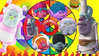 Trolls Movie Spin The Wheel Game! Learn Colors & Save Baby Poppy from Bergen Chef With The Beast!
