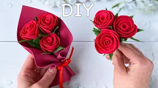 Розы из фоамирана / Easy DIY Roses Flower from Eva Foam Sheets / Como hacer Hermosas Rosas de Foami