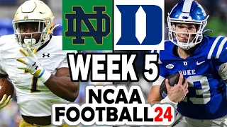 Notre Dame at Duke - Week 5 Simulation (2023 Rosters for NCAA 14)