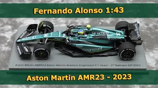 Fernando Alonso - Aston Martin AMR23 - Bahrain GP 2023 - Spark 1:43 model car