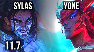 SYLAS vs YONE (MID) | 9/0/3, 8 solo kills, 700+ games, Legendary, 800K mastery | NA Master | v11.7