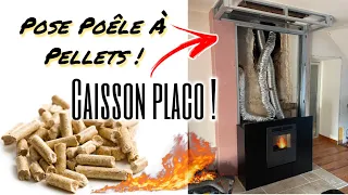 Pose installation poêle à pellets - Caisson placo - Brico seb