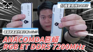 【林仔開箱】電腦節 2023 最高性價比嘅A Die！？打機要用快RAM！？ANACOMDA 巨蟒 RGB ET DDR5 7200MHz