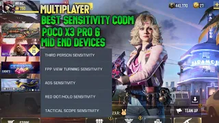 MULTIPLAYER BEST SENSITIVITY FOR POCO X3 PRO & MID END DEVICES SEASON 3 CODM S3 COD