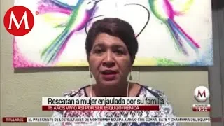 Rescatan a mujer encerrada en jaula en Veracruz