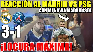 HINCHA del BARÇA REACCIONA al MADRID 3-1 PSG con mi NOVIA MADRIDISTA ¡LOCURA MÁXIMA! ALUCINO