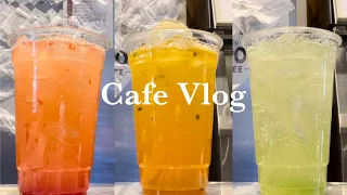 Cafe Vlog) 자몽❤️ vs 패션후르츠🧡 vs 청포도💚 여러분의 선택은? | 에이드 맛집 | 컴포즈 커피 | 카페 브이로그 | 음료제조영상 | 카페 알바 브이로그