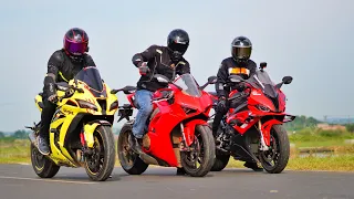 Kawasaki Zx10r Vs BMW s1000rr Vs Ducati V4 | Superbikes Battle