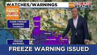 First Alert issued for freeze warning across the Phoenix-area