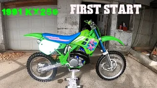 1991 KX250 FIRST START AND RIDE