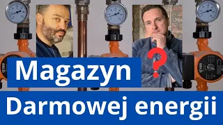 Magazyny energii elektrycznej i bufor z cwu w jego domu.