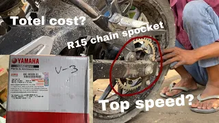 R15 v3 chain sprocket in fz v3 || Abhi grewal || #youtubeshorts #shorts