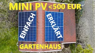 Mini PV auf dem Gartenhausdach mit Bitumenschindeln montieren - Anleitung