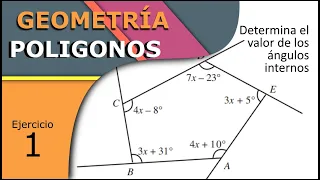 Determinar valor de ángulos interiores - Poligonos - SimpleAlgebra1