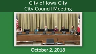 Iowa City City Council Meeting of October 2, 2018