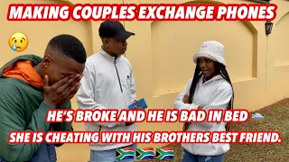 Making couples switching phones for 60sec 🥳( 🇿🇦SA EDITION )| new content |EPISODE 74 |