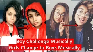 Girls Change to Boys Challenge Musically | Boy Challenge Musically| Heer Naik, Adeline Pach