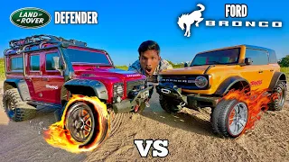 RC Ford Bronco Vs  Landrover Defender Traxxas Unboxing & Fight - Chatpat toy tv