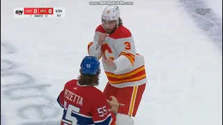 Hanifin N and Allen fight