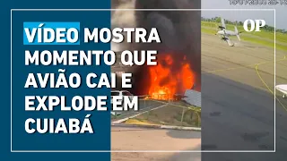 Avião explode após bater em hangar de aeroporto e deixa dois mortos em Cuiabá; veja as imagens