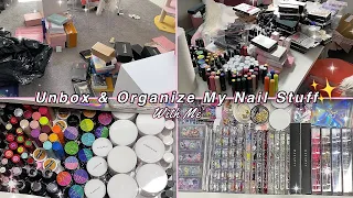 UNBOX & ORGANIZE MY NAIL STUFF WITH ME! SATISFYING ORGANIZATION + ASMR