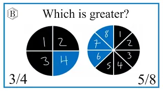 Which fraction is greater?   3/4   or   5/8