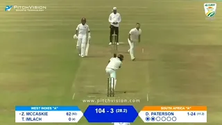 Dane Paterson Sets Up Zachary McCaskie! || SA A VS WI A 2ND UNOFFICIAL TEST MATCH