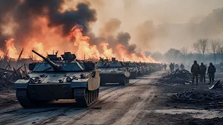 Russian T-90 tank crews ambush a convoy of US tanks and German troops entering the border