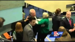 Mayor knocks over council lady