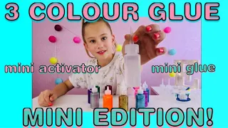 3 COLORS OF GLUE SLIME CHALLENGE!! mini edition