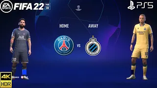 FIFA 22 PS5 | PSG Vs Club Brugge | UEFA Champions League | 4K Gameplay