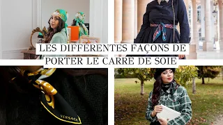 LES DIFFÉRENTES FAÇONS DE PORTER UN CARRÉ DE SOIE (CÉLINE, HERMÈS, VERSACE)