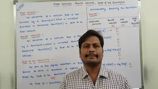 PART-1: FREE VARIABLE | BOUND VARIABLE | SCOPE OF A QUANTIFIER | FREE VARIABLE AND BOUND VARIABLE |