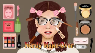 [ Stop Motion ] Nerdy to Beauty Makeup Animation | Makeup Transformation by Ondong