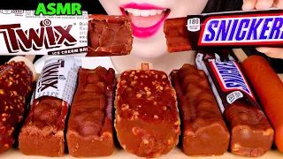 ASMR CHOCOLATE ICE CREAM BAR🍫 *TWIX, SNICKERS, HERSHEY's MUKBANG, REAL EATING SOUNDS