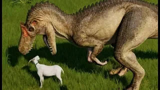 Jurassic World Evolution - All Carnivores Eating Goats (1080p 60FPS)