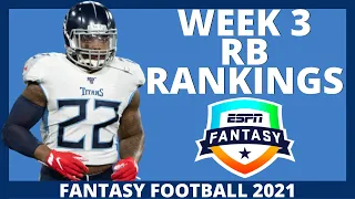 2021 Fantasy Football - Week 3 Running Back Rankings