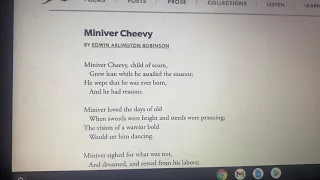 E.A. Robinson “Miniver Cheevy”